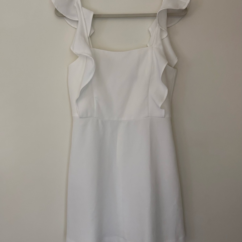 Bcbg Generation Square Neck White Ruffle Dress - image 4